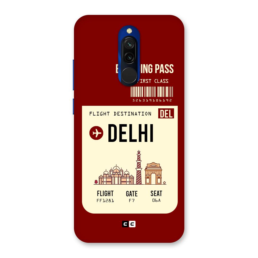 Delhi Boarding Pass Back Case for Redmi 8