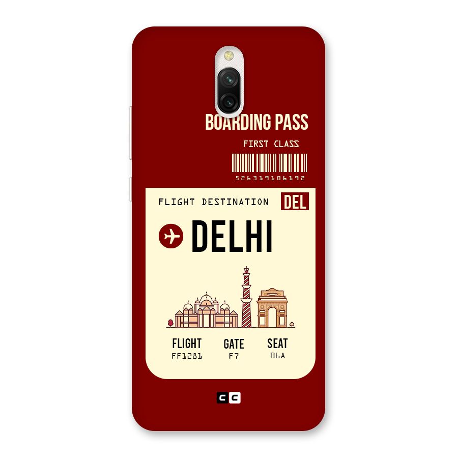 Delhi Boarding Pass Back Case for Redmi 8A Dual