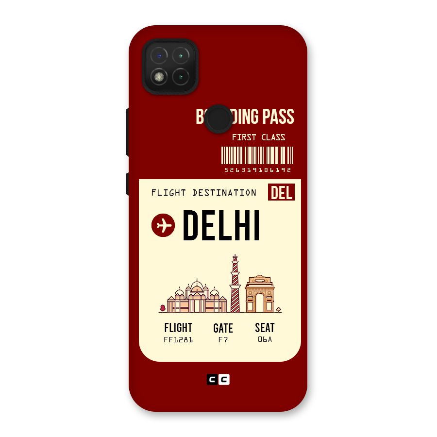 Delhi Boarding Pass Back Case for Redmi 9