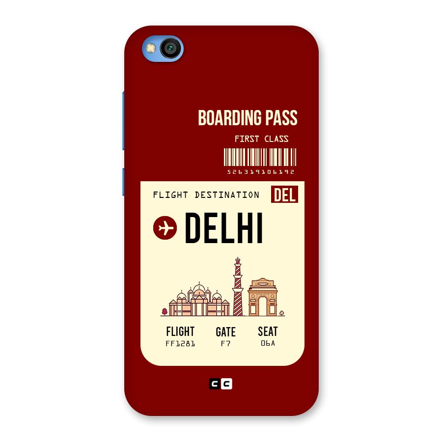 Delhi Boarding Pass Back Case for Redmi Go