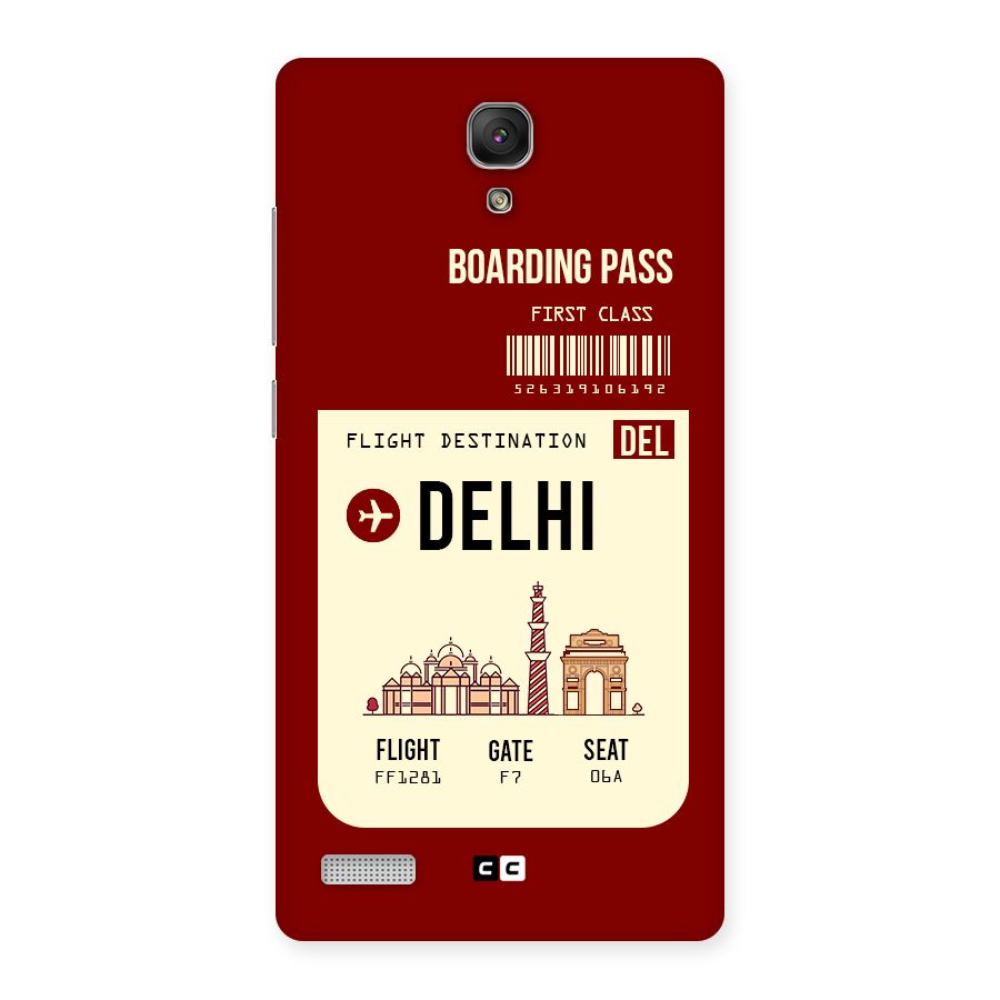 Delhi Boarding Pass Back Case for Redmi Note