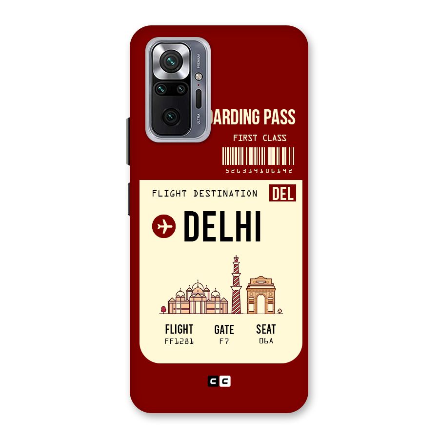 Delhi Boarding Pass Back Case for Redmi Note 10 Pro Max