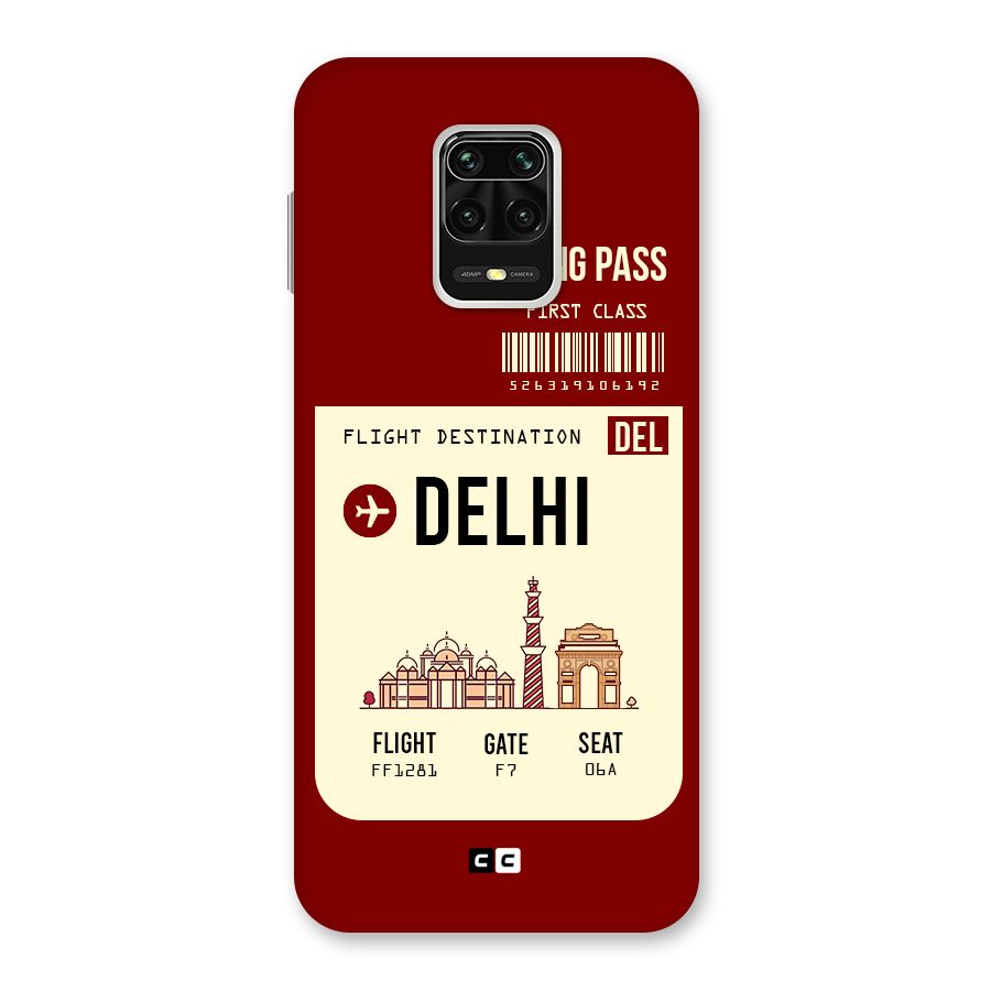 Delhi Boarding Pass Back Case for Redmi Note 9 Pro