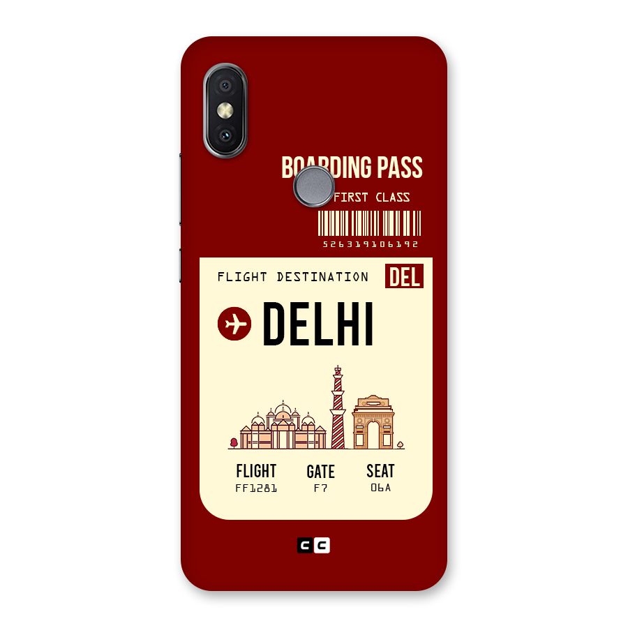 Delhi Boarding Pass Back Case for Redmi Y2
