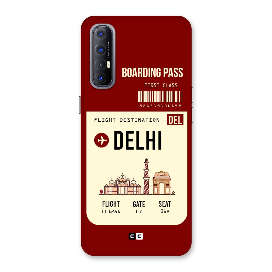 Delhi Boarding Pass Back Case for Reno3 Pro
