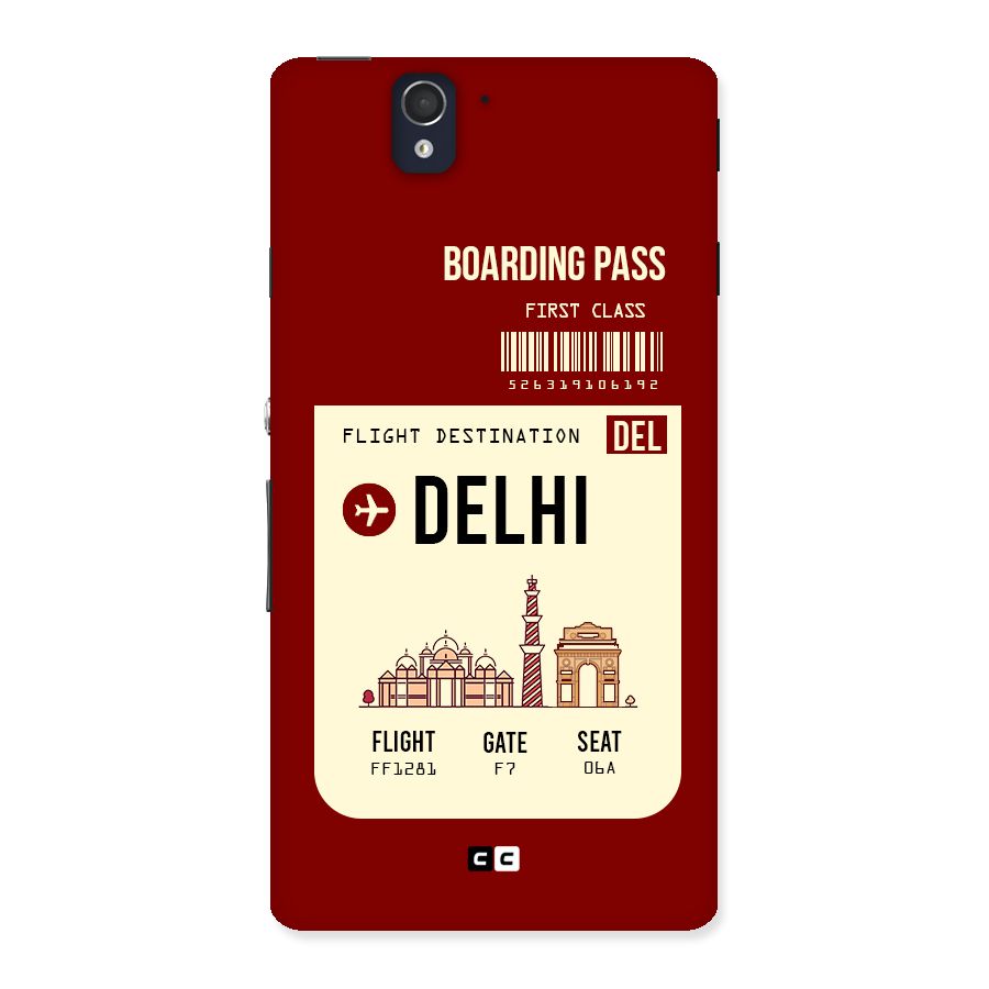 Delhi Boarding Pass Back Case for Sony Xperia Z