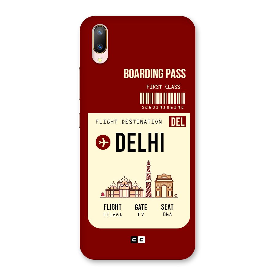Delhi Boarding Pass Back Case for Vivo V11 Pro