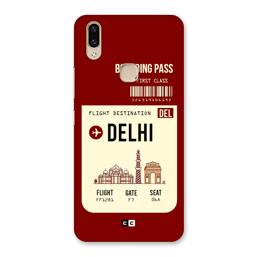 Delhi Boarding Pass Back Case for Vivo V9 Youth