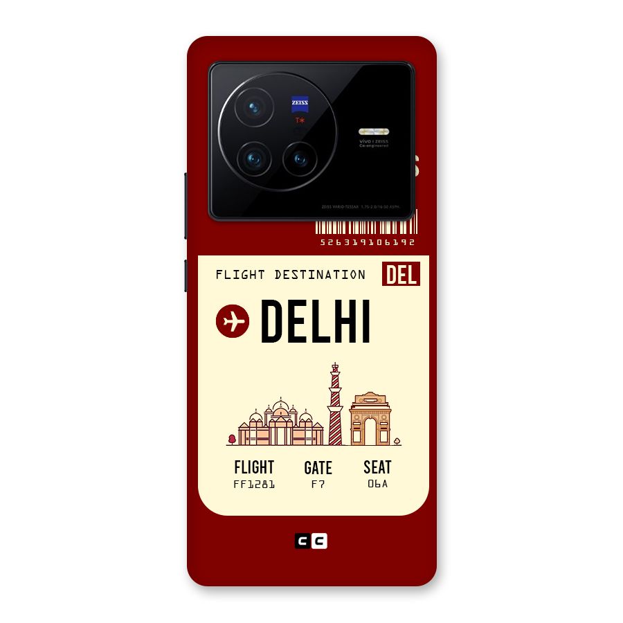 Delhi Boarding Pass Back Case for Vivo X80