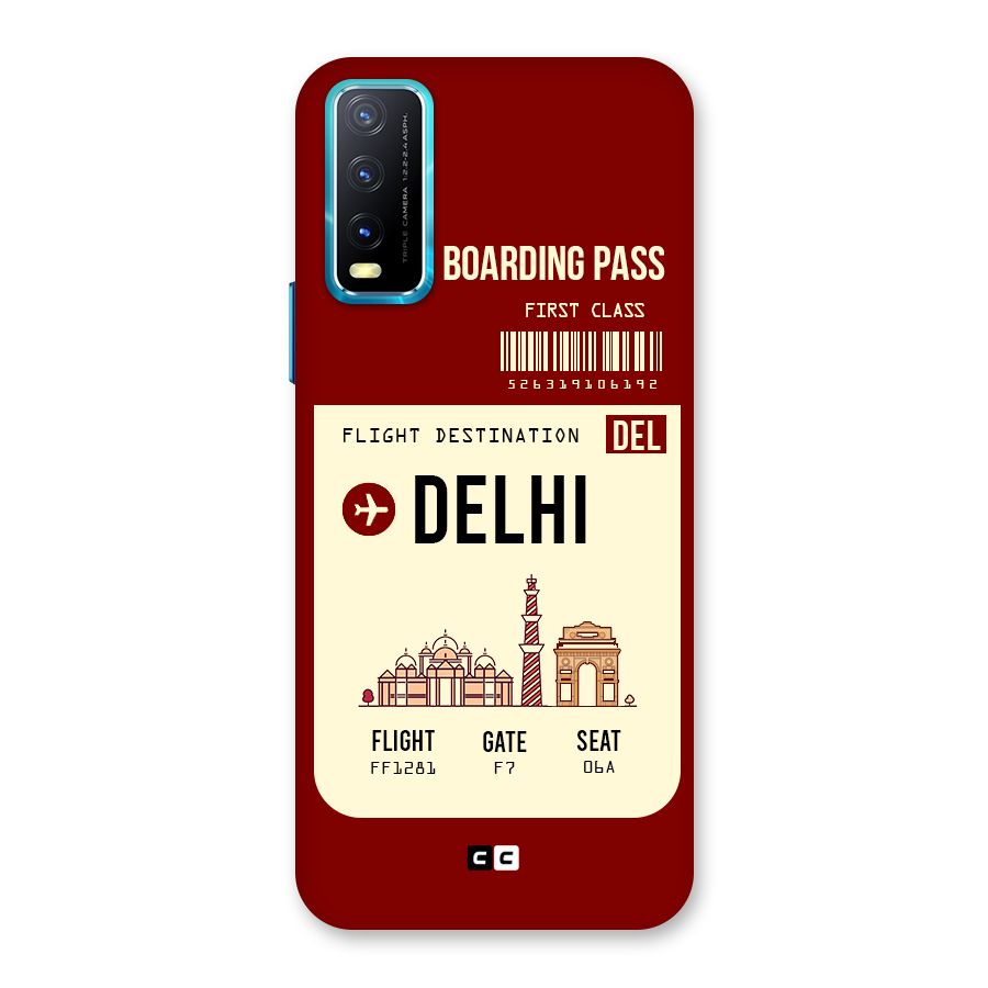 Delhi Boarding Pass Back Case for Vivo Y20G