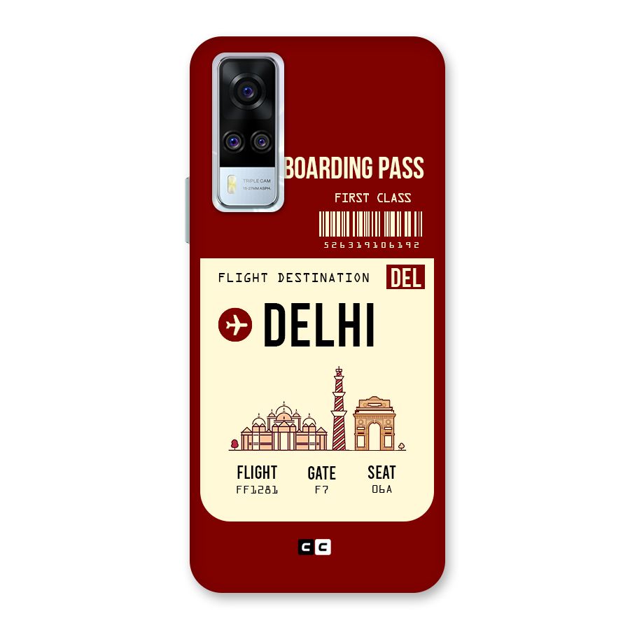 Delhi Boarding Pass Back Case for Vivo Y31