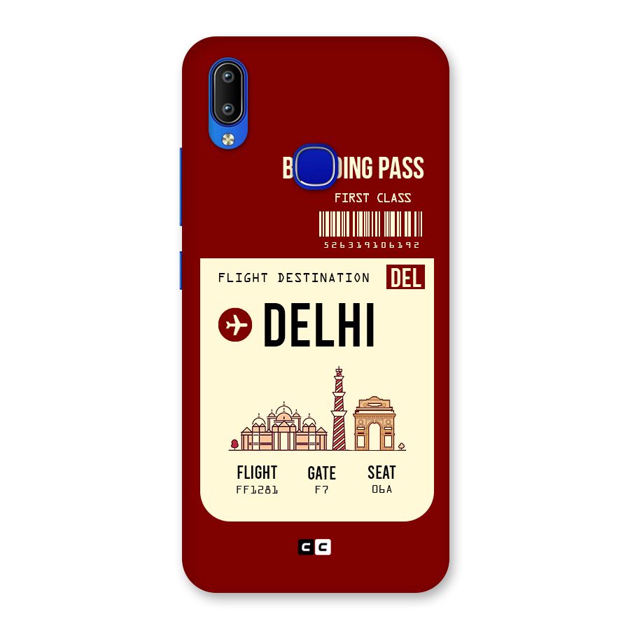 Delhi Boarding Pass Back Case for Vivo Y91