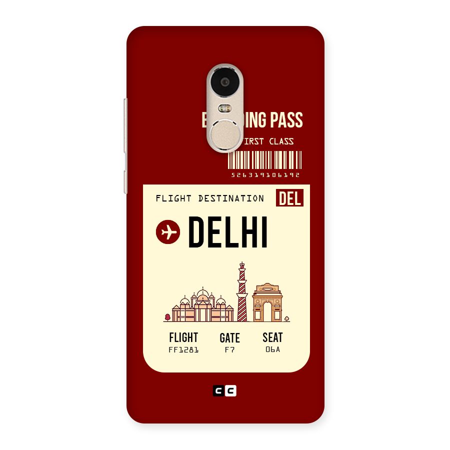 Delhi Boarding Pass Back Case for Xiaomi Redmi Note 4