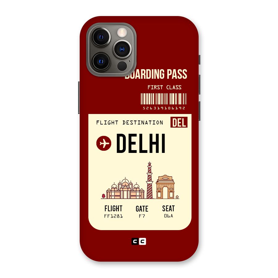 Delhi Boarding Pass Back Case for iPhone 12 Pro