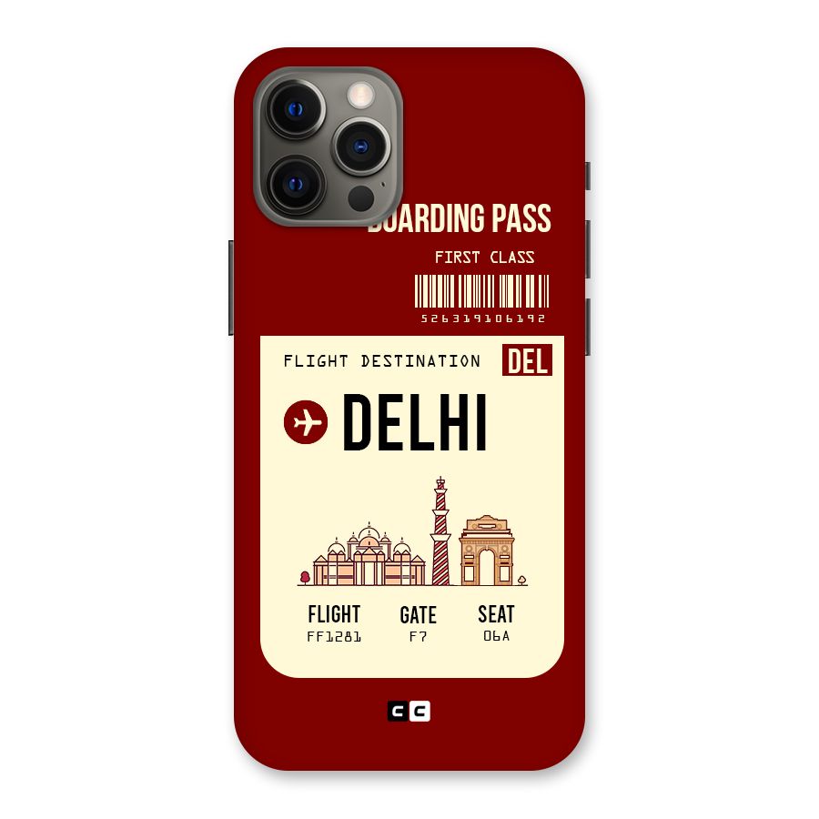Delhi Boarding Pass Back Case for iPhone 12 Pro Max
