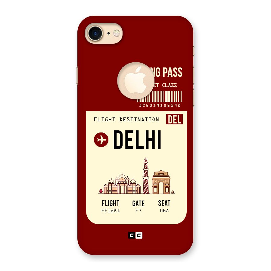 Delhi Boarding Pass Back Case for iPhone 8 Logo Cut