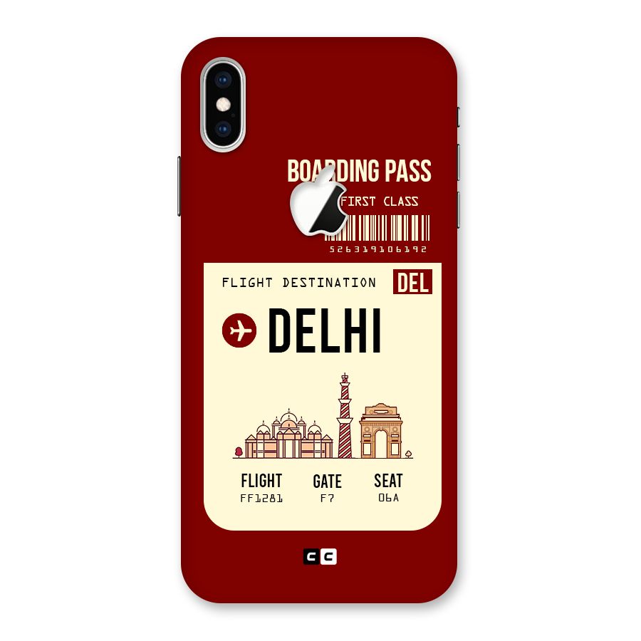 Delhi Boarding Pass Back Case for iPhone XS Max Apple Cut