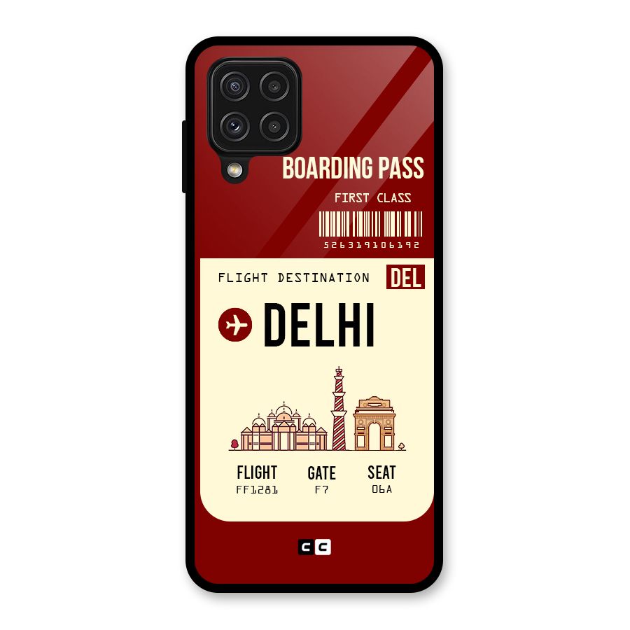 Delhi Boarding Pass Glass Back Case for Galaxy A22 4G