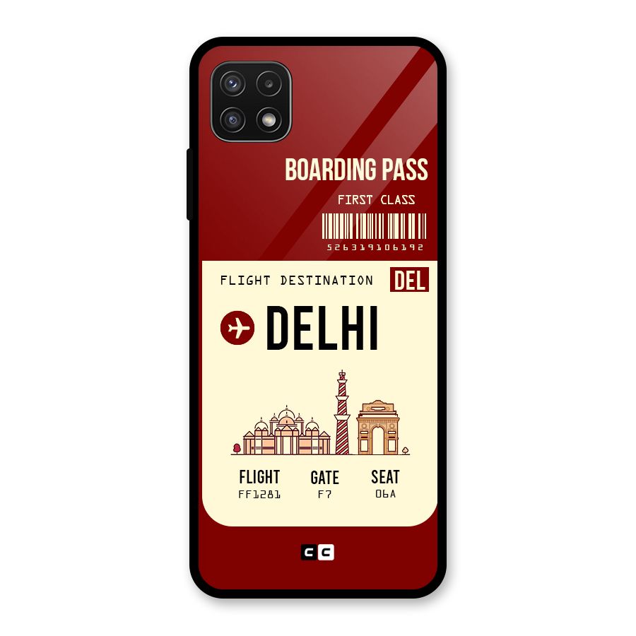 Delhi Boarding Pass Glass Back Case for Galaxy A22 5G
