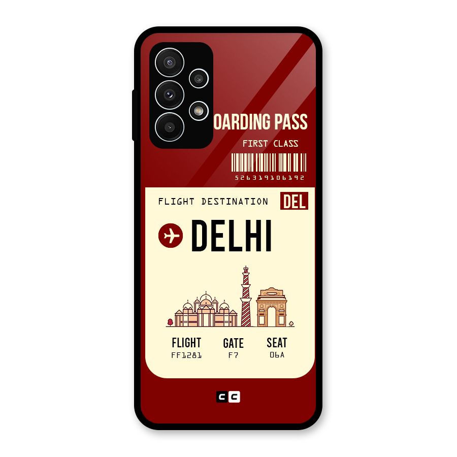 Delhi Boarding Pass Glass Back Case for Galaxy A23
