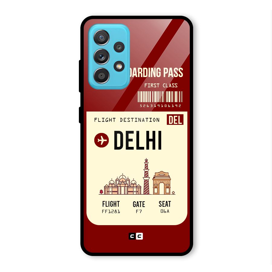 Delhi Boarding Pass Glass Back Case for Galaxy A52