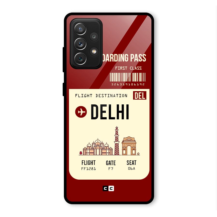 Delhi Boarding Pass Glass Back Case for Galaxy A72