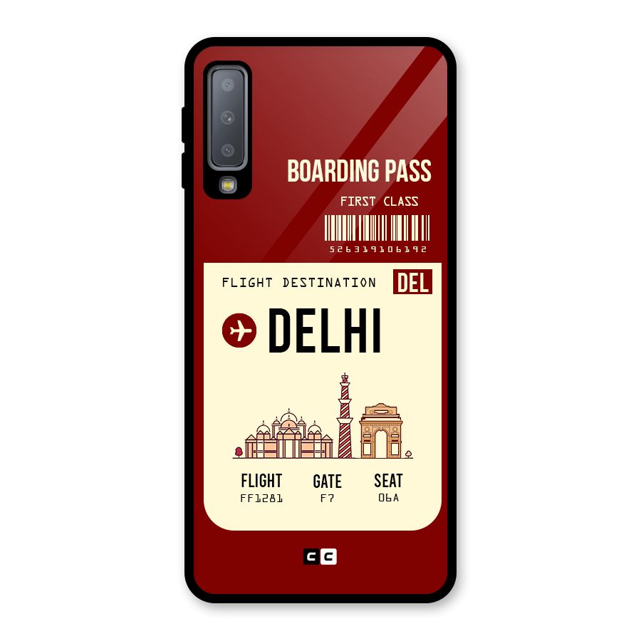 Delhi Boarding Pass Glass Back Case for Galaxy A7 (2018)