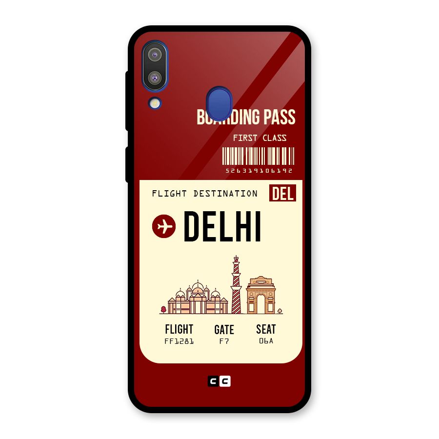 Delhi Boarding Pass Glass Back Case for Galaxy M20
