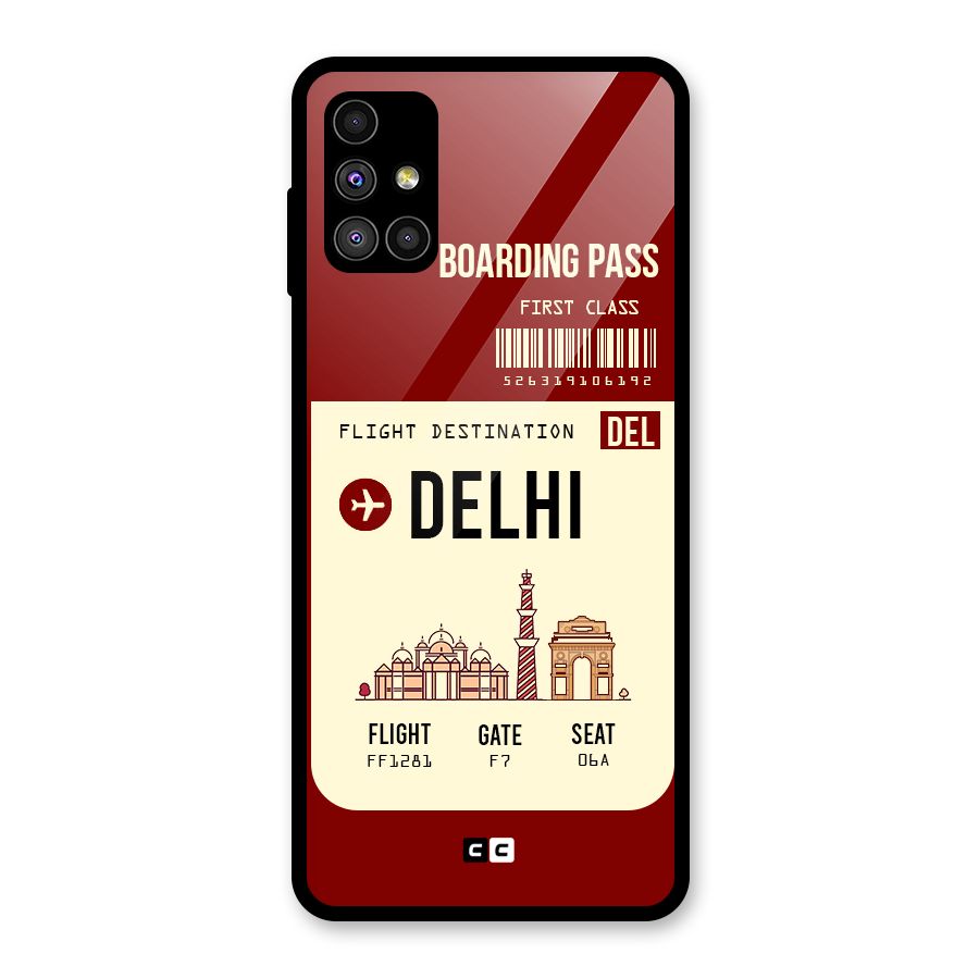 Delhi Boarding Pass Glass Back Case for Galaxy M51