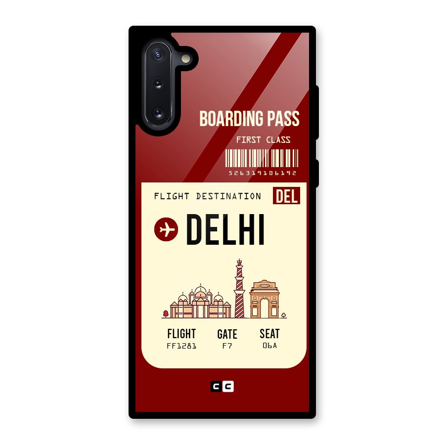 Delhi Boarding Pass Glass Back Case for Galaxy Note 10