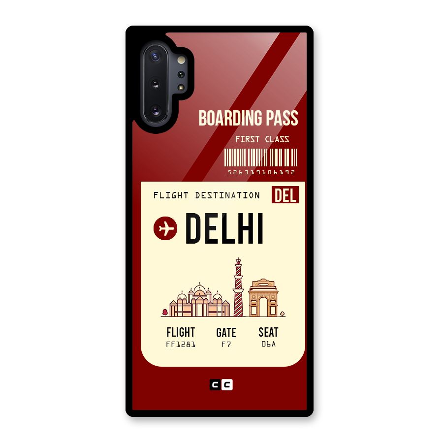 Delhi Boarding Pass Glass Back Case for Galaxy Note 10 Plus