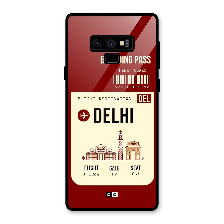Delhi Boarding Pass Glass Back Case for Galaxy Note 9