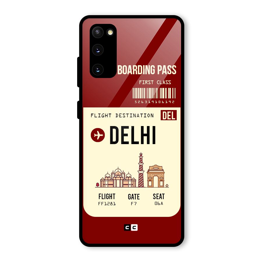 Delhi Boarding Pass Glass Back Case for Galaxy S20 FE