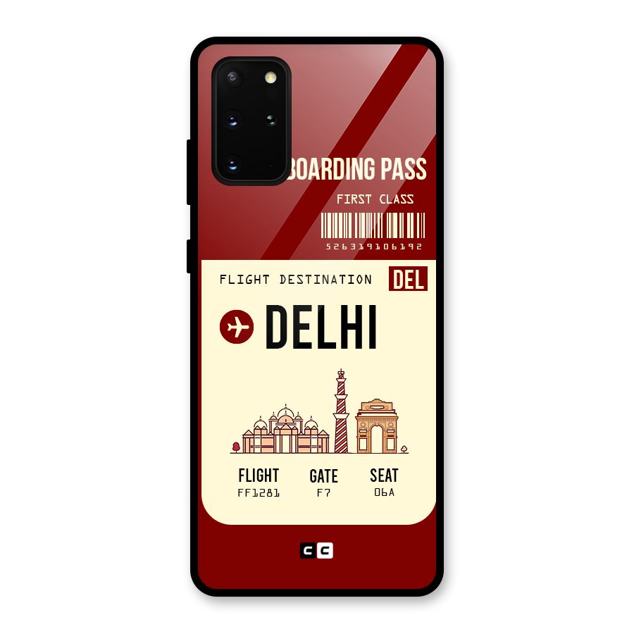 Delhi Boarding Pass Glass Back Case for Galaxy S20 Plus
