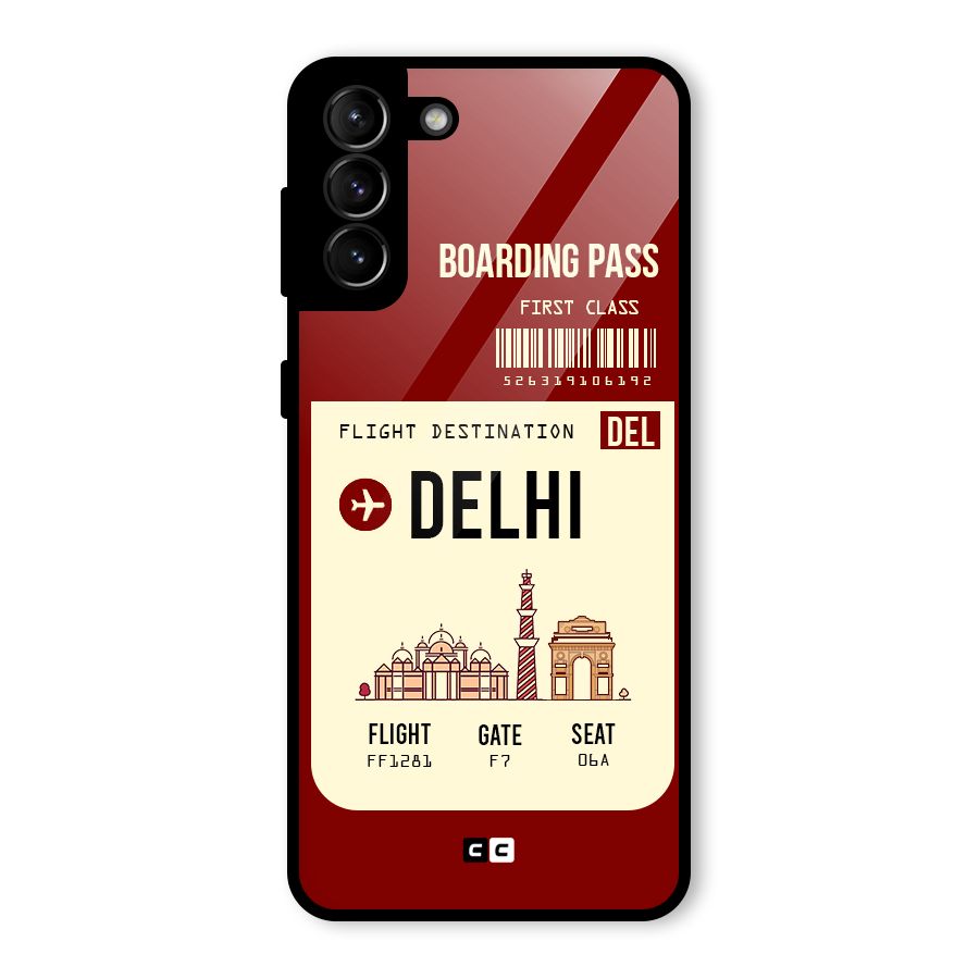 Delhi Boarding Pass Glass Back Case for Galaxy S21 Plus