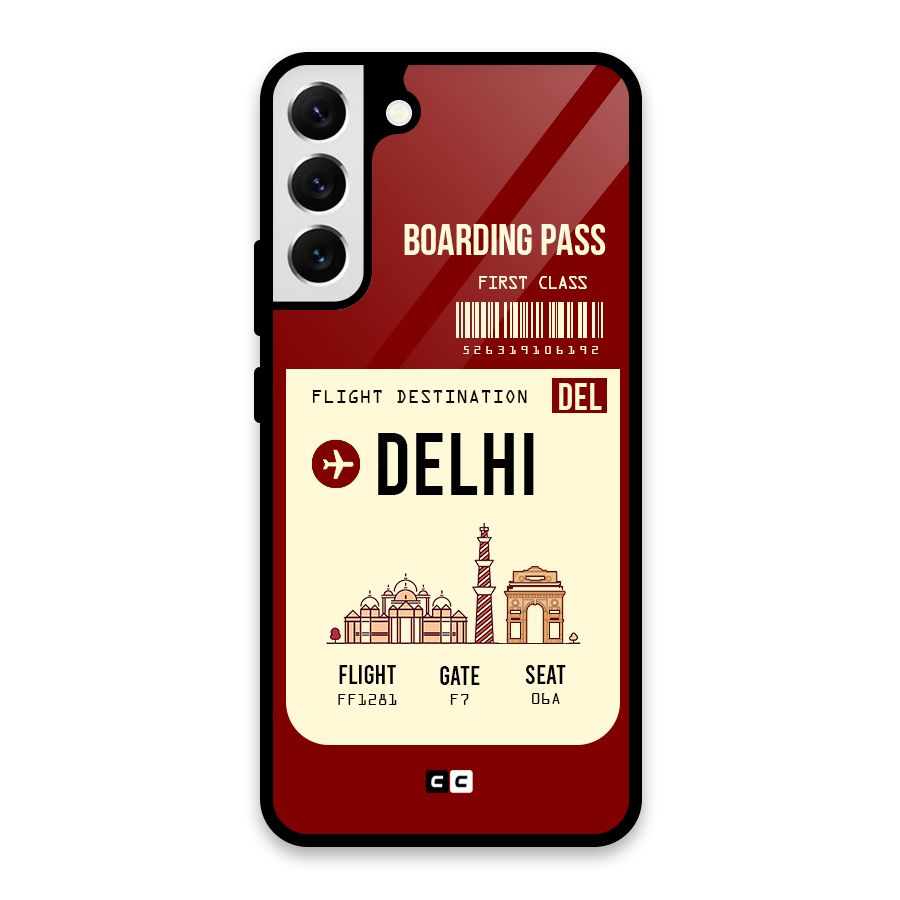Delhi Boarding Pass Glass Back Case for Galaxy S22 Plus 5G