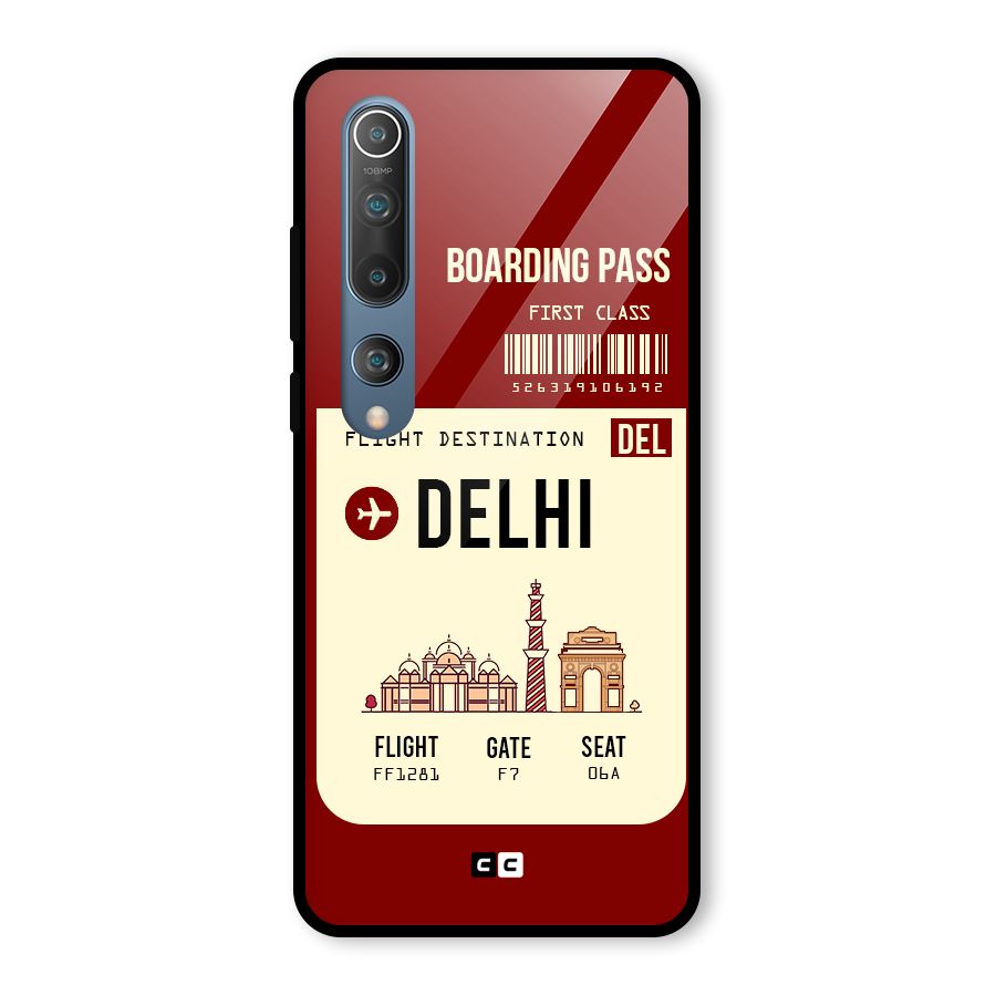 Delhi Boarding Pass Glass Back Case for Mi 10