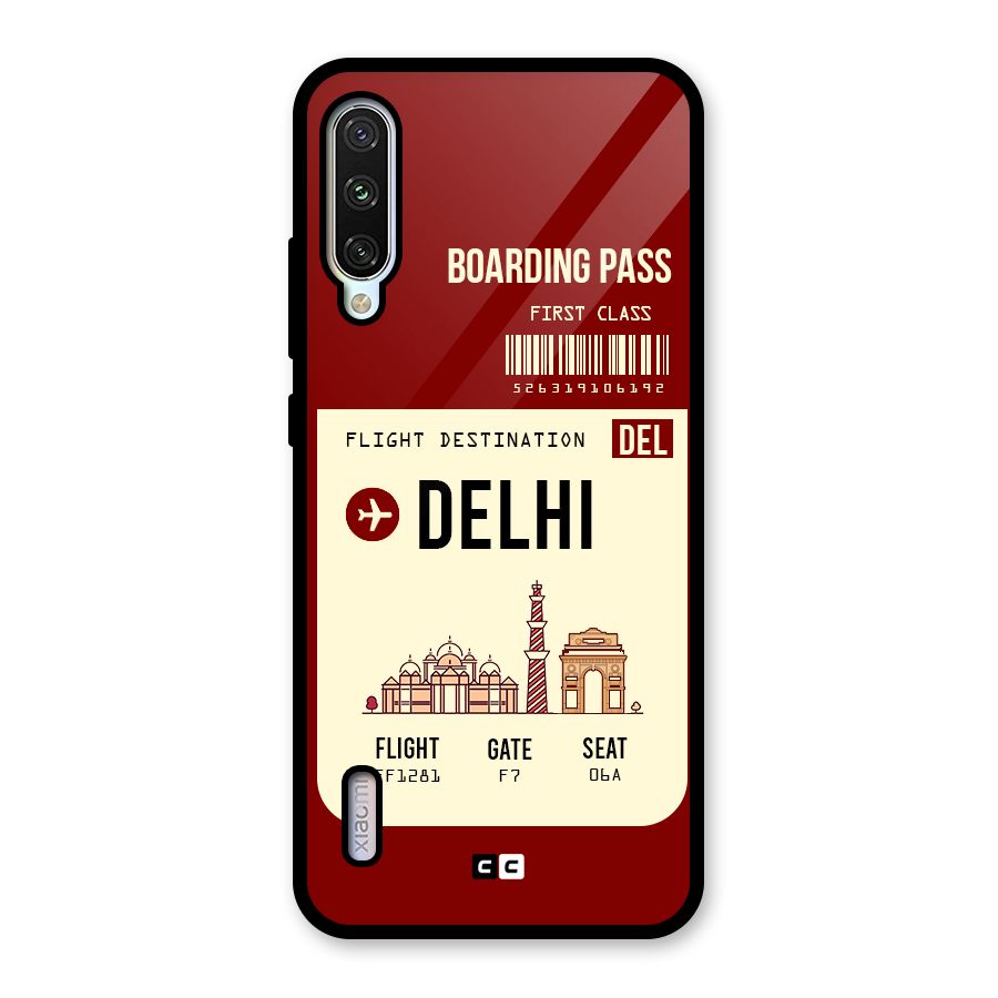 Delhi Boarding Pass Glass Back Case for Mi A3
