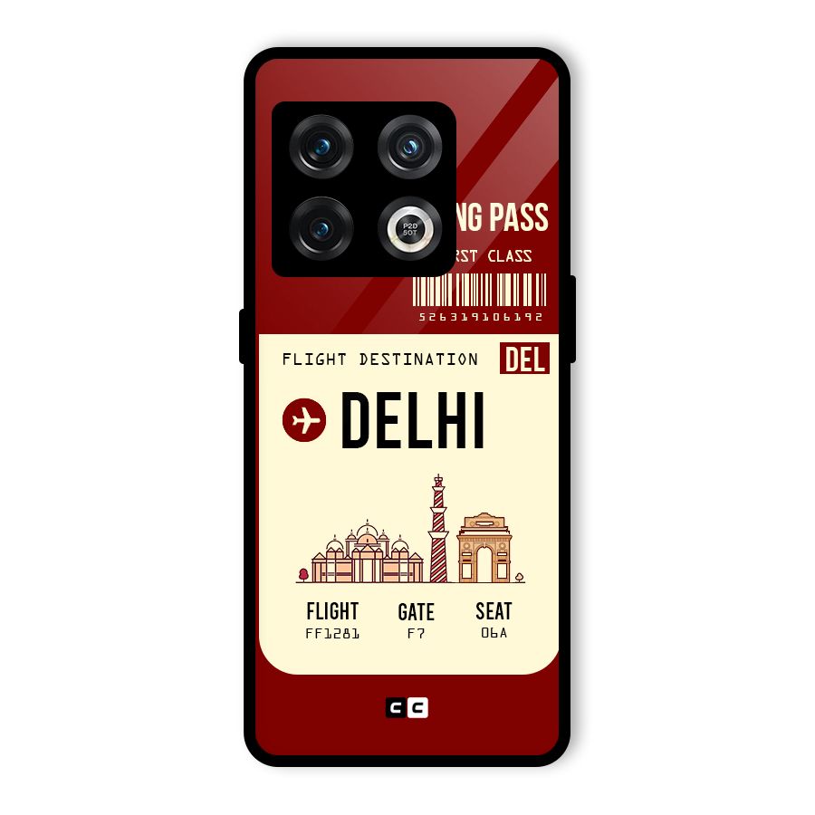 Delhi Boarding Pass Glass Back Case for OnePlus 10 Pro 5G