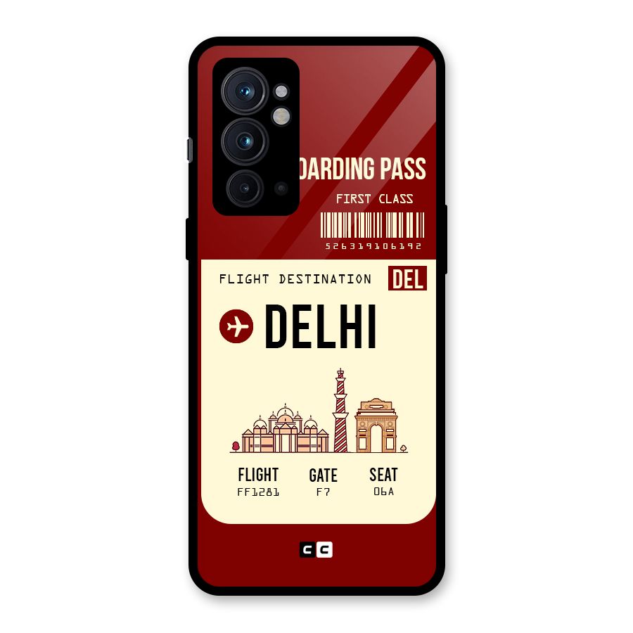 Delhi Boarding Pass Glass Back Case for OnePlus 9RT 5G