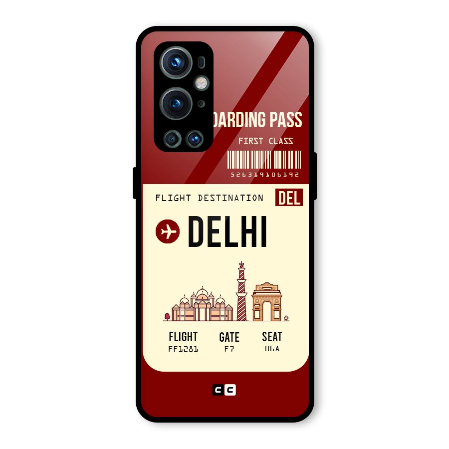Delhi Boarding Pass Glass Back Case for OnePlus 9 Pro