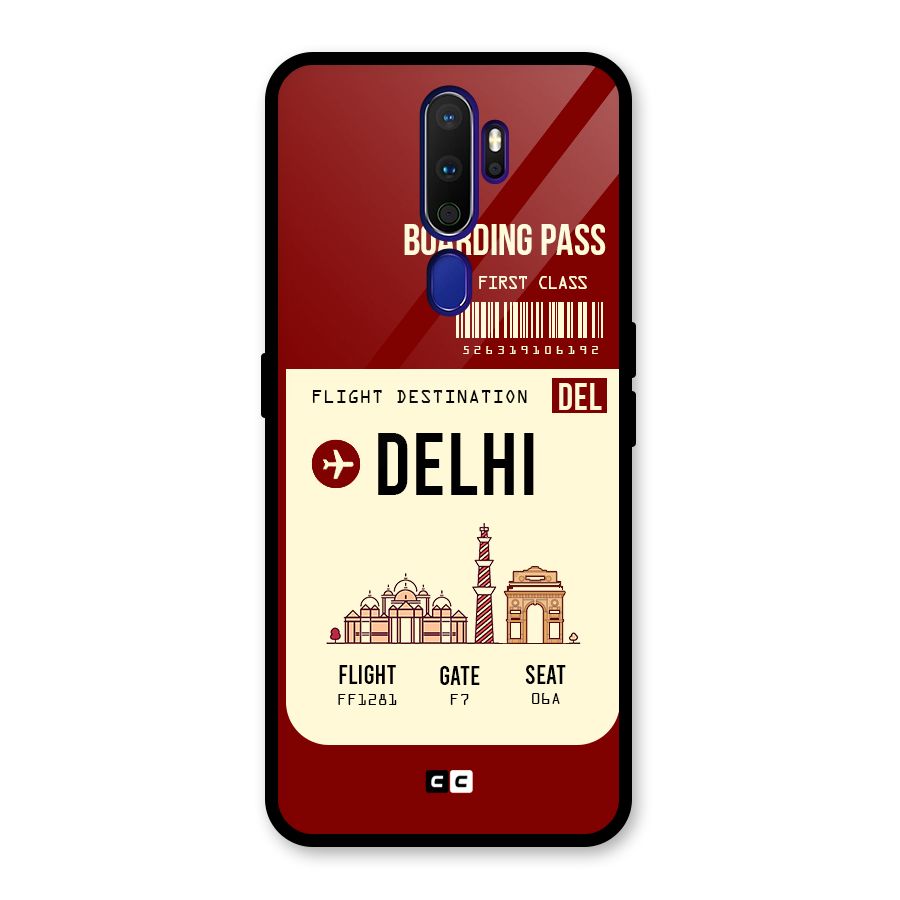 Delhi Boarding Pass Glass Back Case for Oppo A9 (2020)
