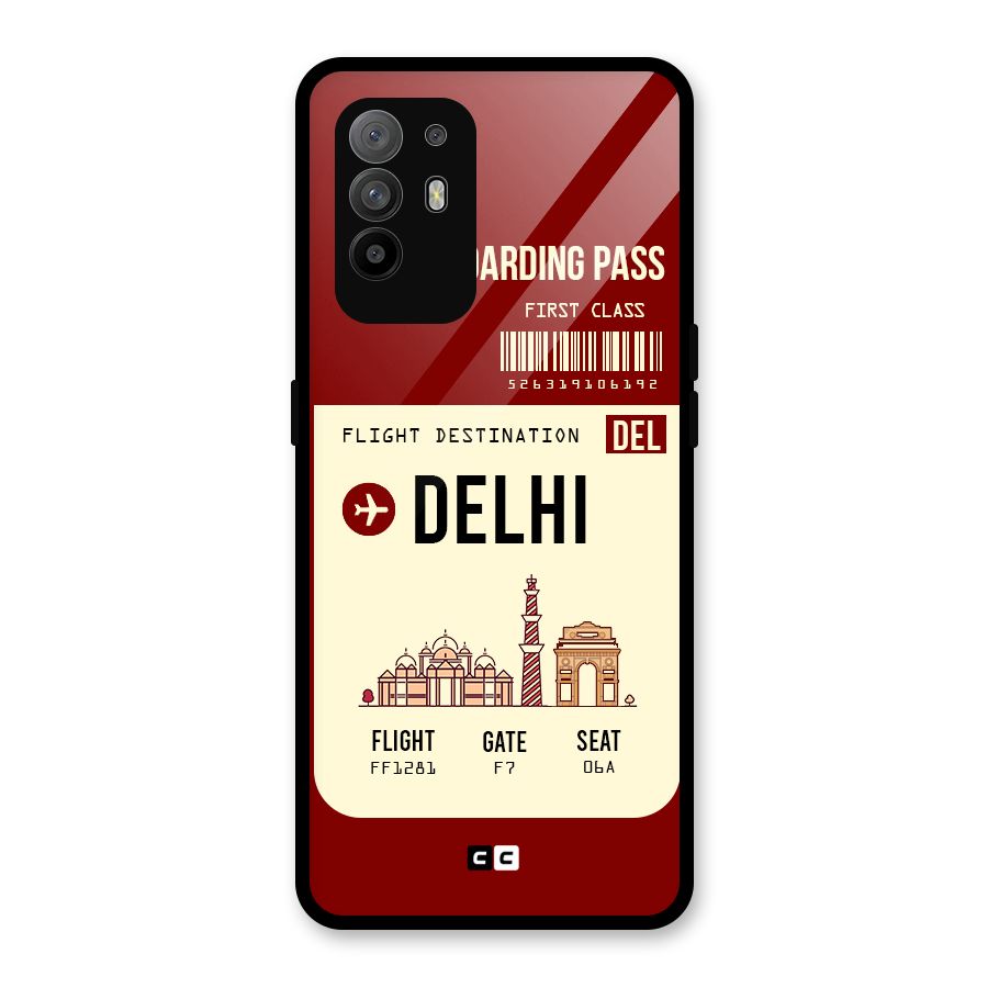 Delhi Boarding Pass Glass Back Case for Oppo F19 Pro Plus 5G