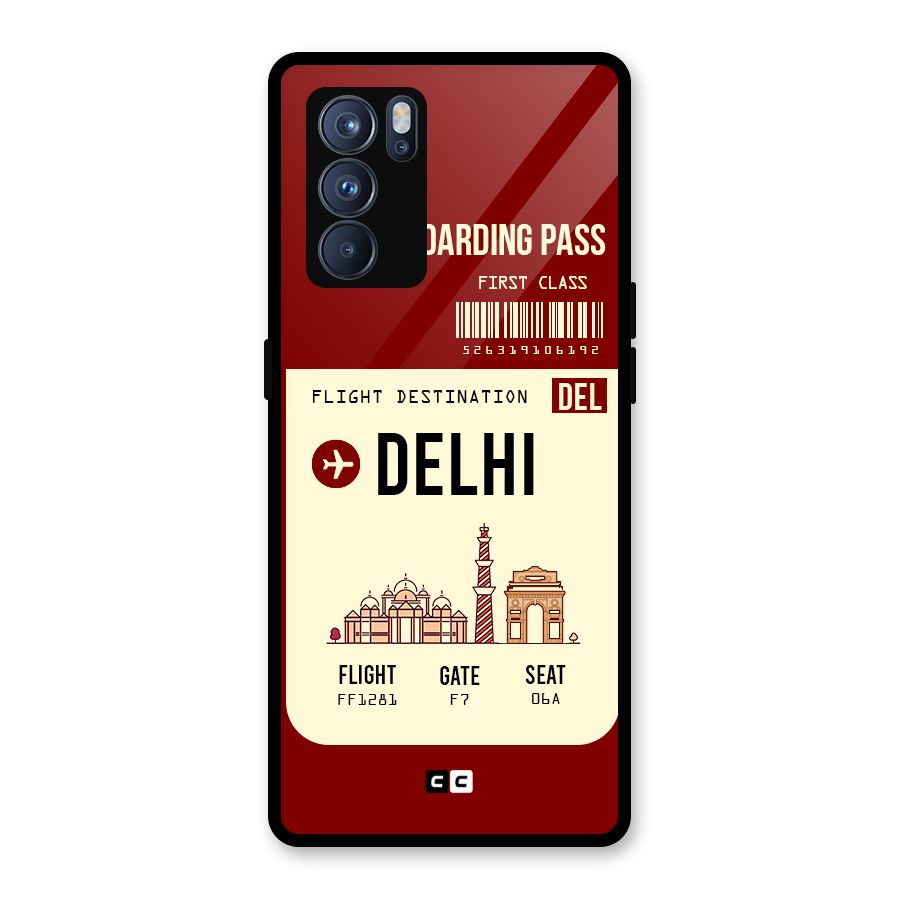Delhi Boarding Pass Glass Back Case for Oppo Reno6 Pro 5G