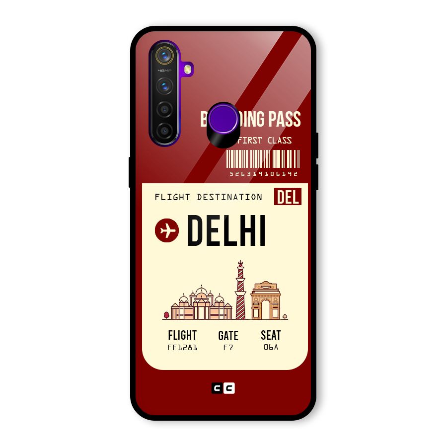 Delhi Boarding Pass Glass Back Case for Realme 5 Pro
