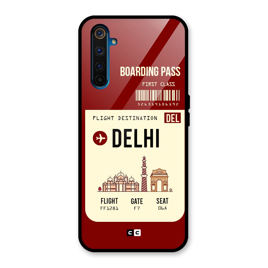 Delhi Boarding Pass Glass Back Case for Realme 6 Pro