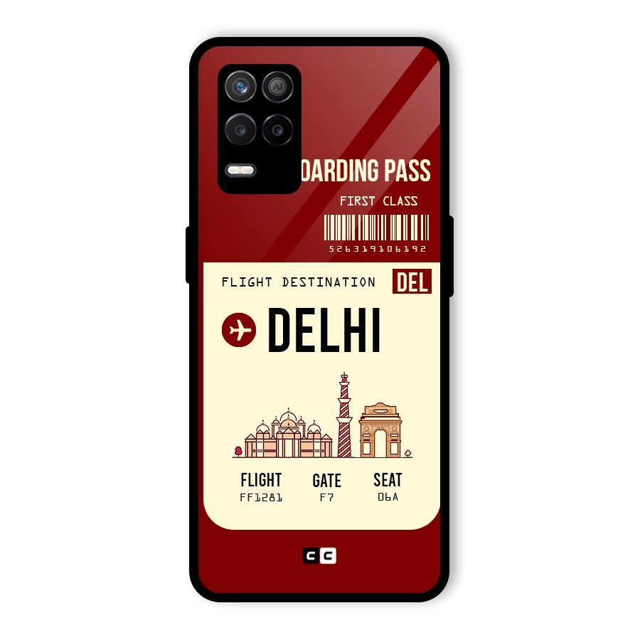 Delhi Boarding Pass Glass Back Case for Realme 9 5G