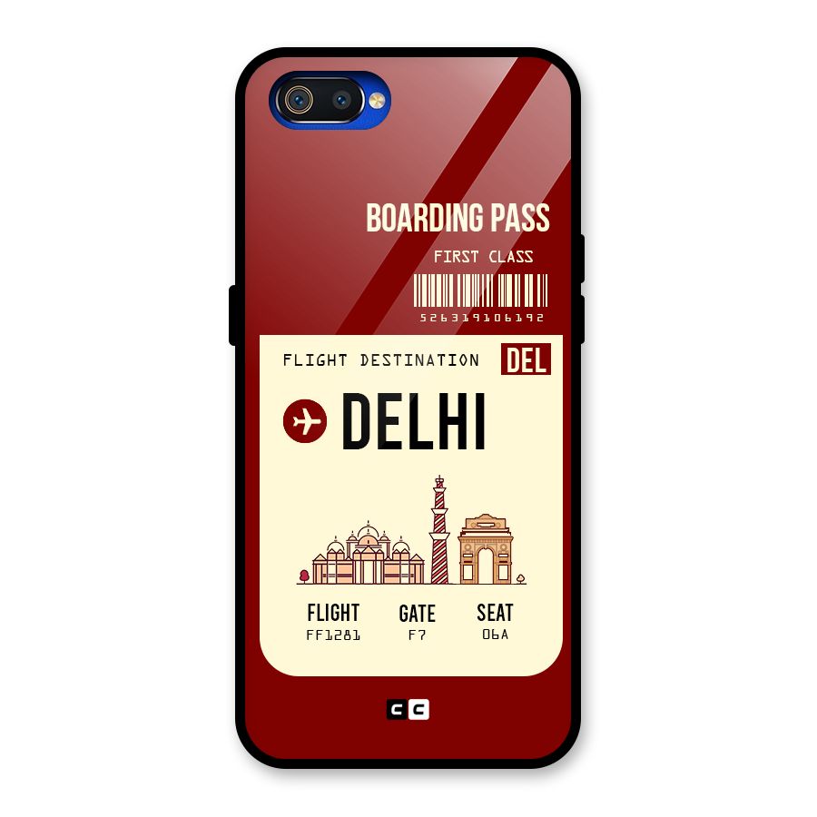 Delhi Boarding Pass Glass Back Case for Realme C2