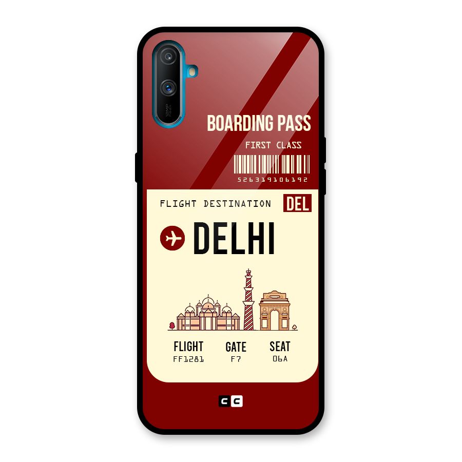 Delhi Boarding Pass Glass Back Case for Realme C3