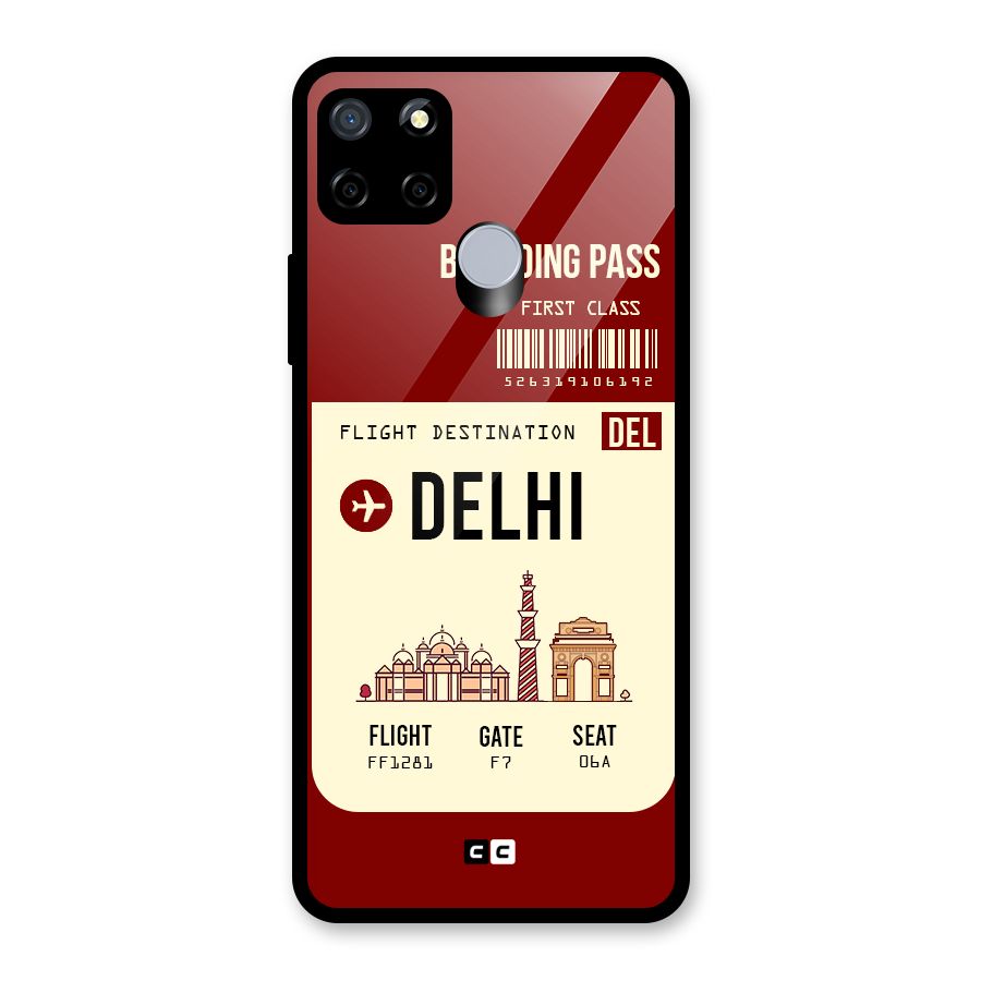 Delhi Boarding Pass Glass Back Case for Realme Narzo 20